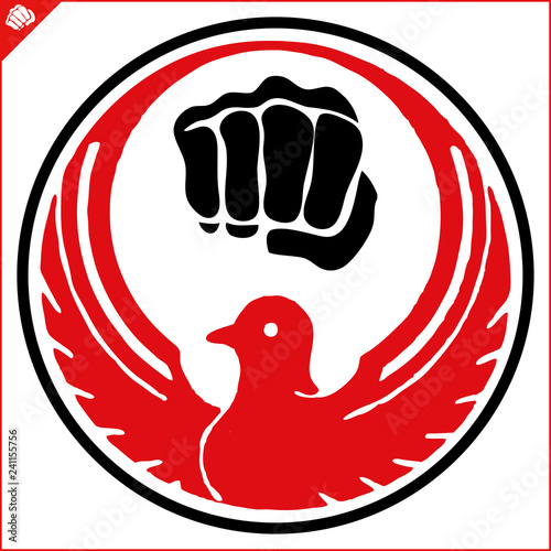 Martial art colored simbol design. Karate emblem.