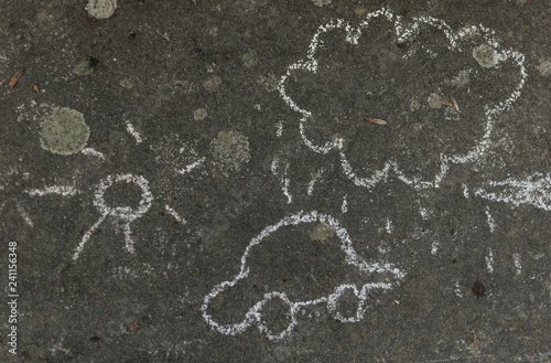 Chalk doodles on concrete 