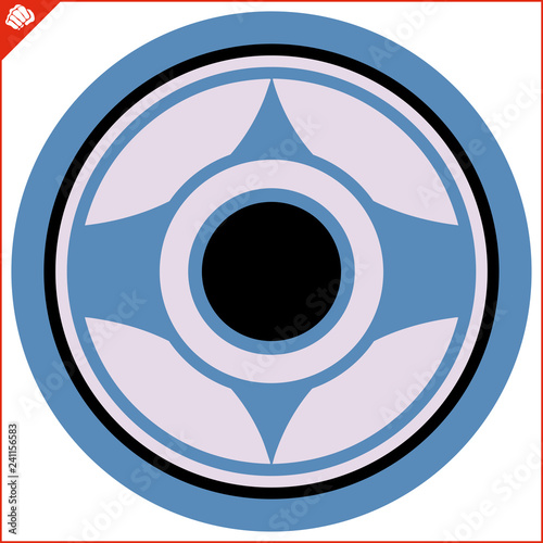 Martial art colored simbol design. Karate kyokushinkai emblem.
