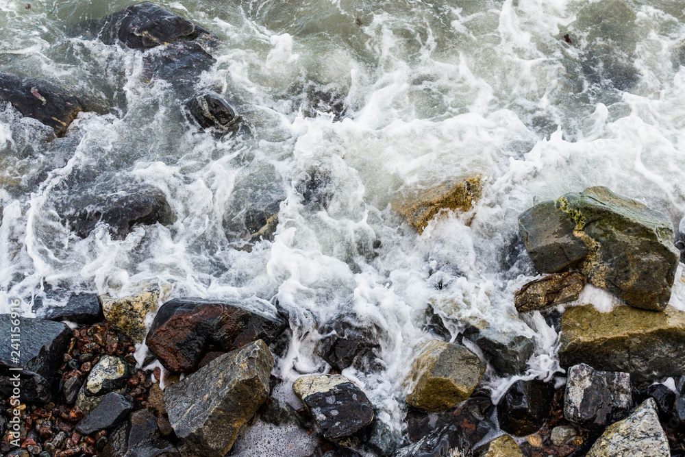 water on rocks