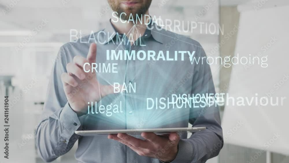 immorality, behaviour, asocial, illegal, dishonest word cloud made as ...