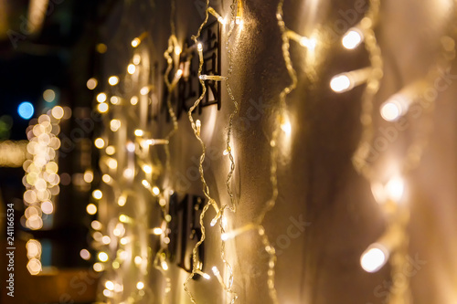 LED garlands in the street