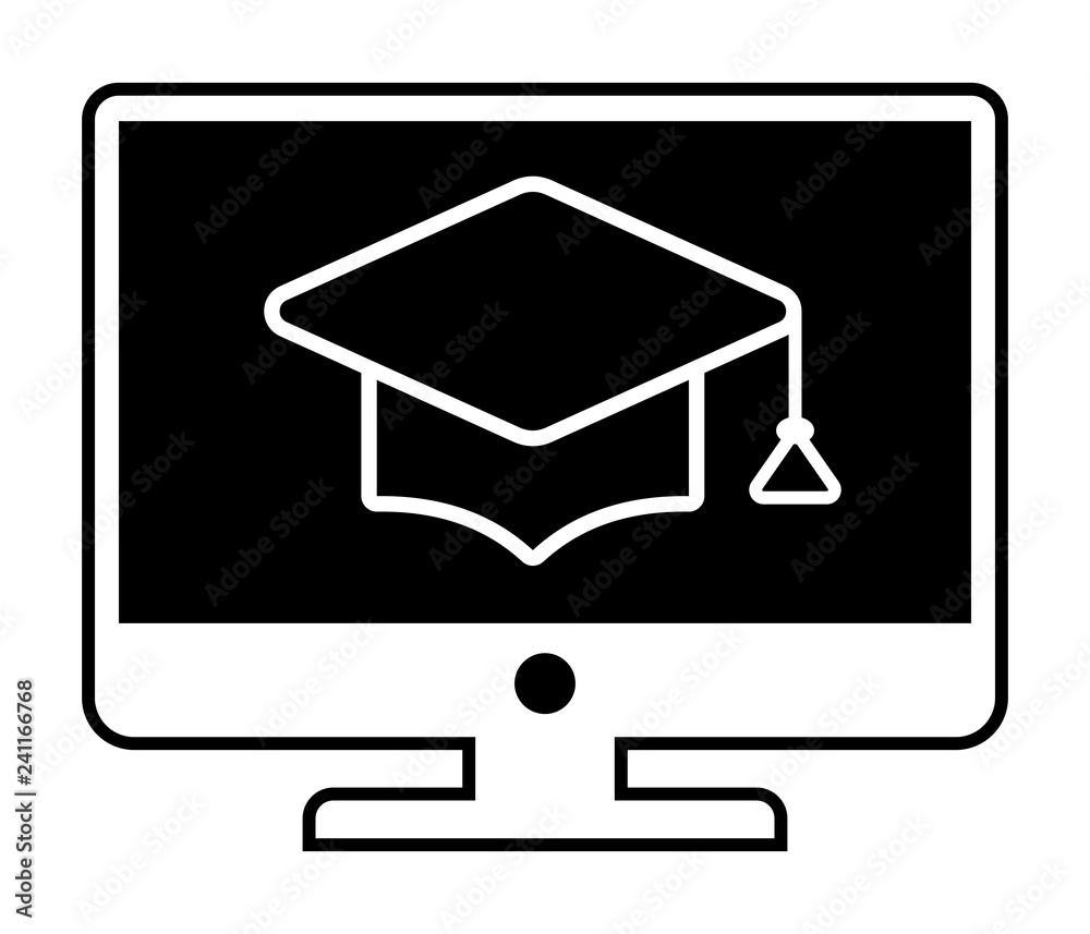 E-learning & e-education - flat vector icon E-learning & e-education - flat vector icon