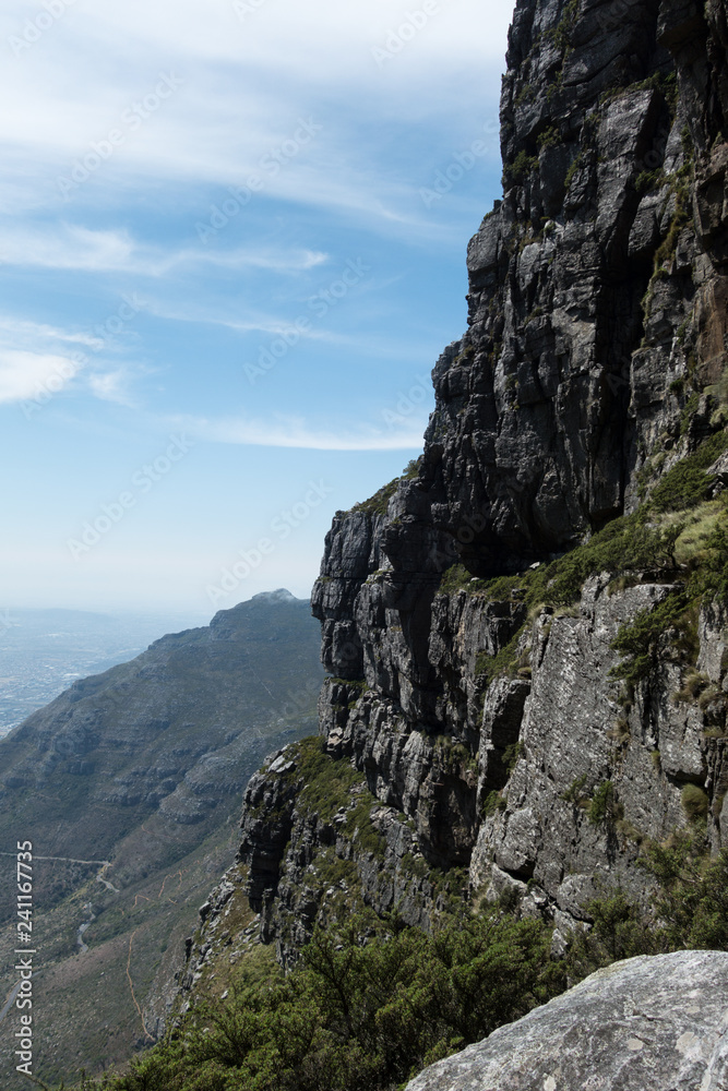 Rocks and horizon view walking down Table Mountain, South Africa Rocks and horizon view walking down Table Mountain, South Africa