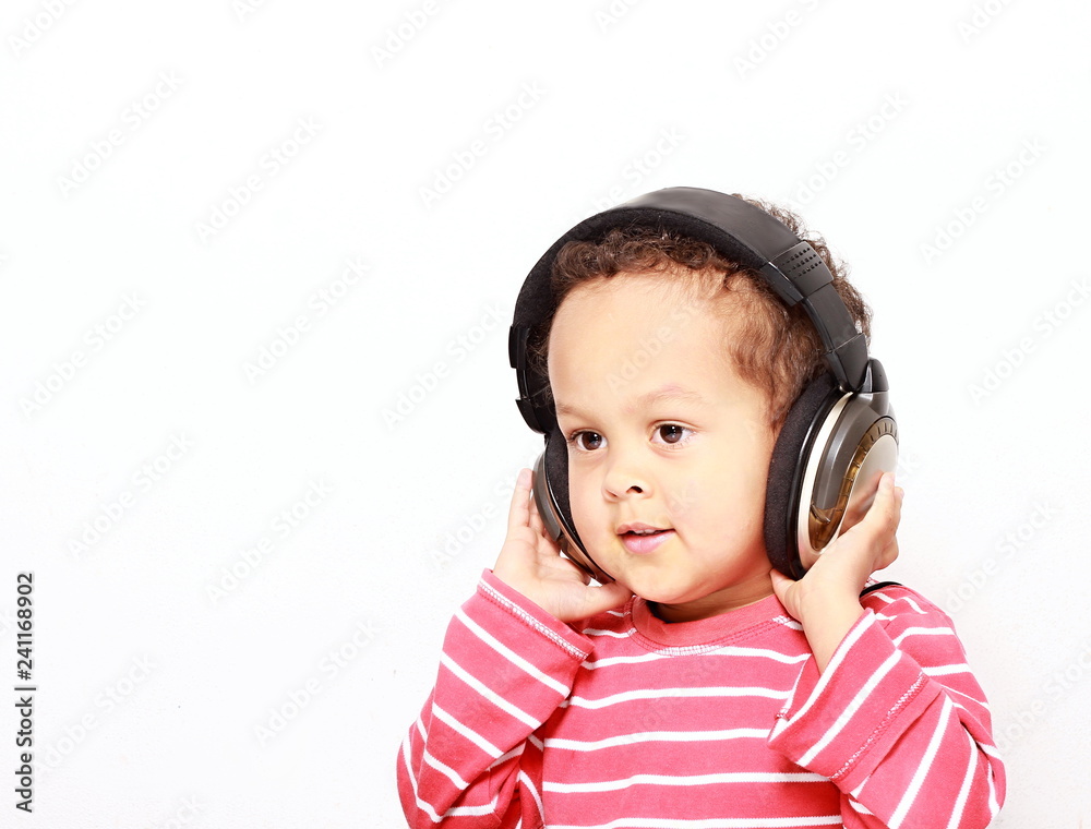 boy with headphones enjoying music