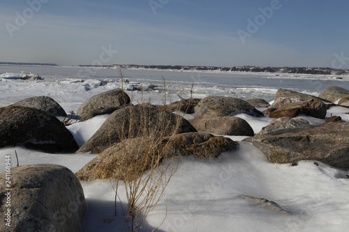 paysage de glace sur le Fleuve Saint-Laurent, Québec, Canada