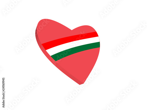 Free Download Red heart with hungarian tricolor - GFXLoad