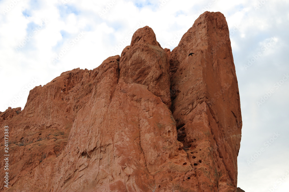 Fototapeta premium big red rocks against cloudy sky