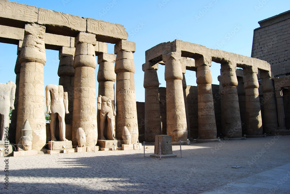 The ruins of the ancient Egyptian Luxor Temple in Luxor, Egypt