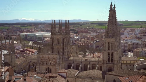 Burgos city panorama from castle lookout, Castilla y Leon, Spain.