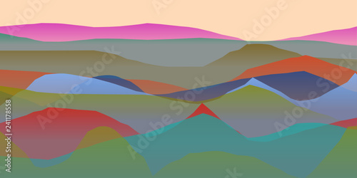 Colorful playful Abstract Vector Landscape