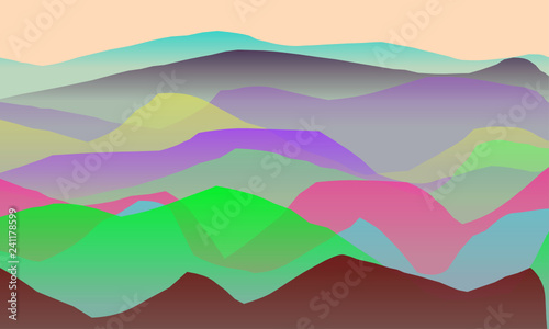 Colorful playful Abstract Vector Landscape