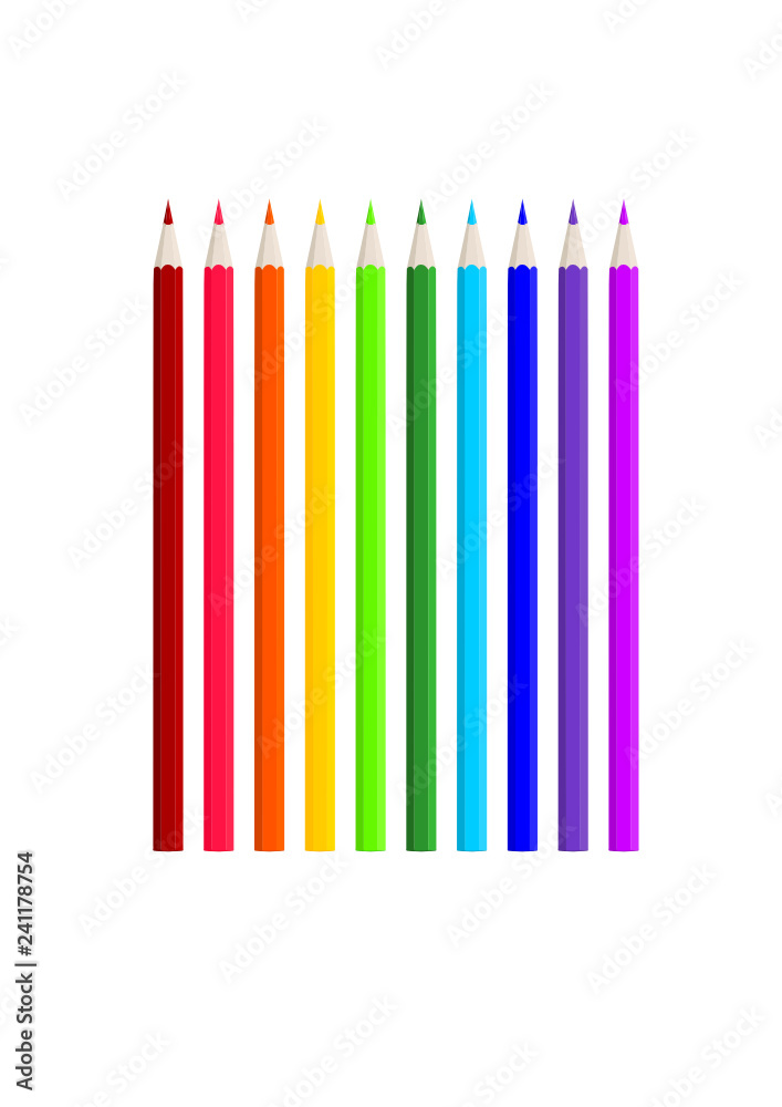 color pencils isolated on white background color pencils isolated on white background