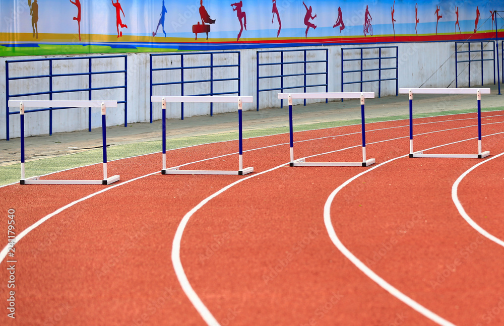 Fototapeta premium Hurdle rack, in the track and field