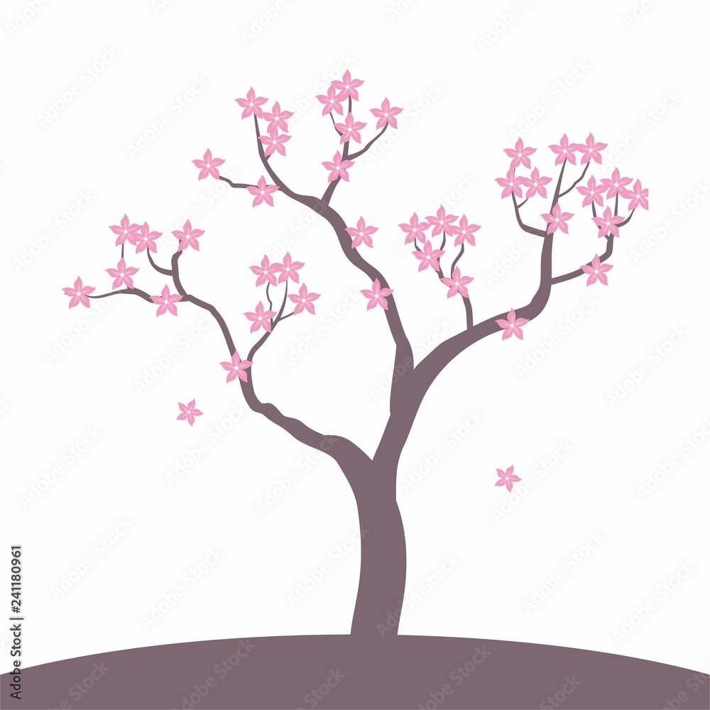 Romantic cherry blossom vector 