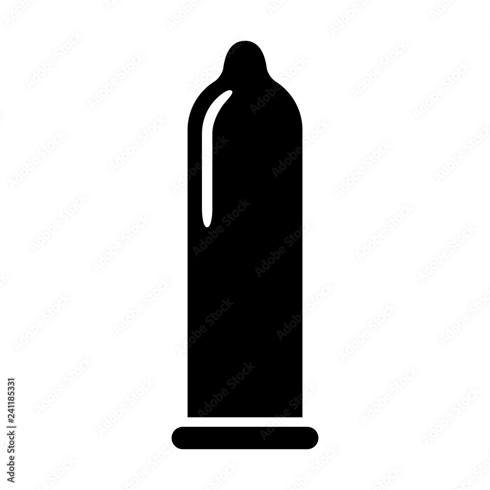 Unwrapped condom for safe sex flat vector icon for apps and websites Unwrapped condom for safe sex flat vector icon for apps and websites