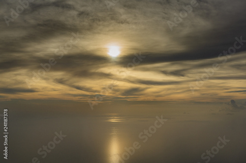 sunset over the lake