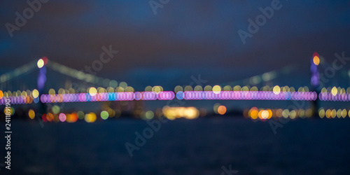 Blurred photo of Benjamin Franklin Bridge photo