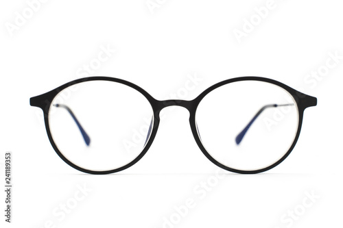 black eye glasses spectacles with shiny