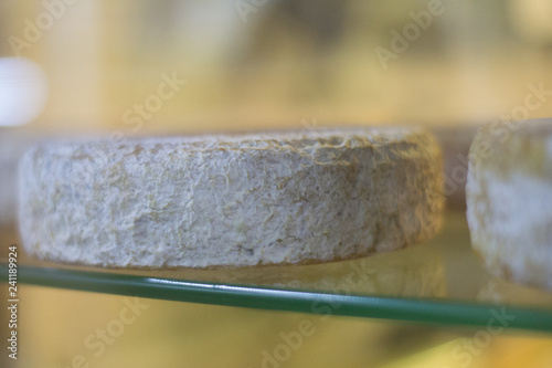cheese on glass stand