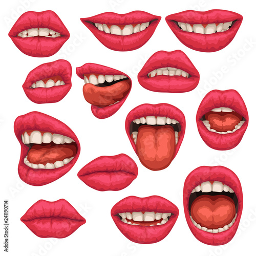 woman mouth set