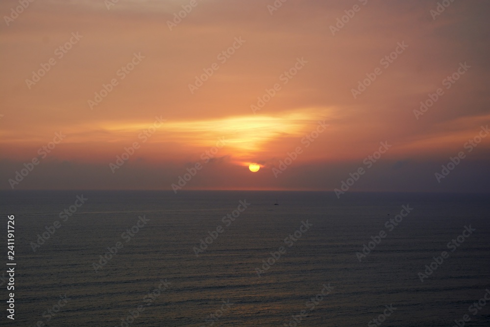the most beatifull sunset on the Peruvian coast, sun is far away