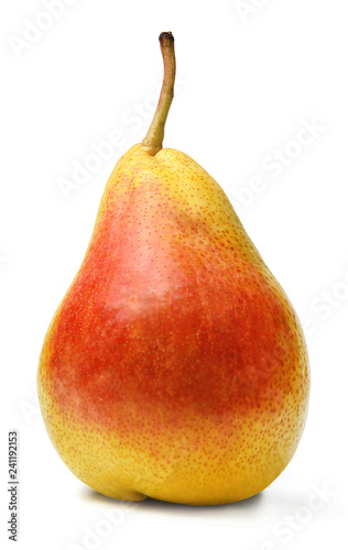 Ripe fresh pear on white isolated background