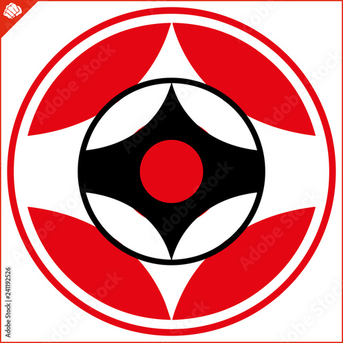 Martial art colored simbol design. Karate original emblem.