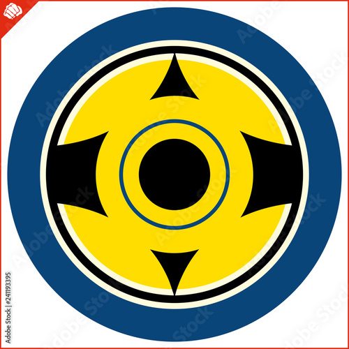 Martial art colored simbol design. Karate original emblem.