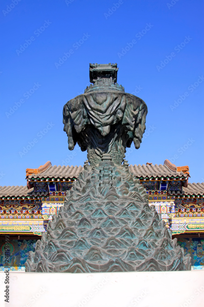 copper sculpture in a temple copper sculpture in a temple