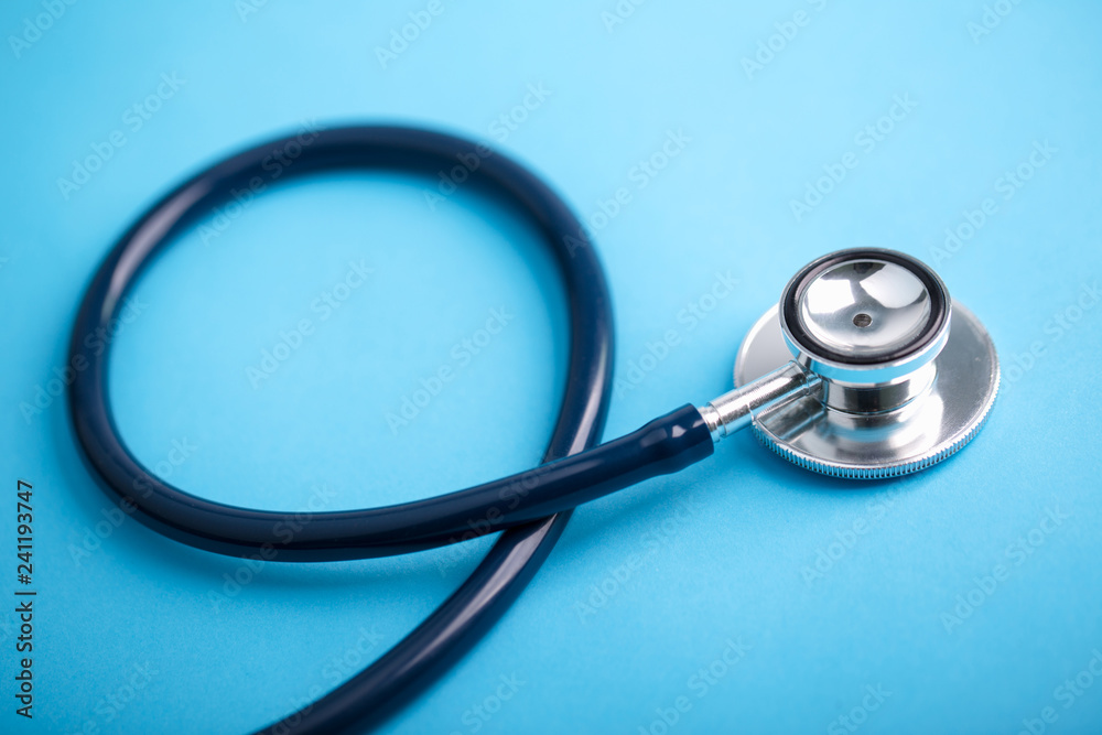 Stethoscope On Blue Background Stethoscope On Blue Background