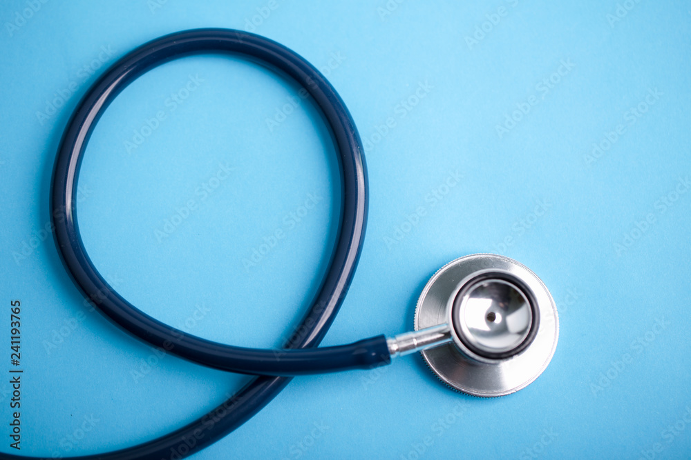 Stethoscope On Blue Background Stethoscope On Blue Background