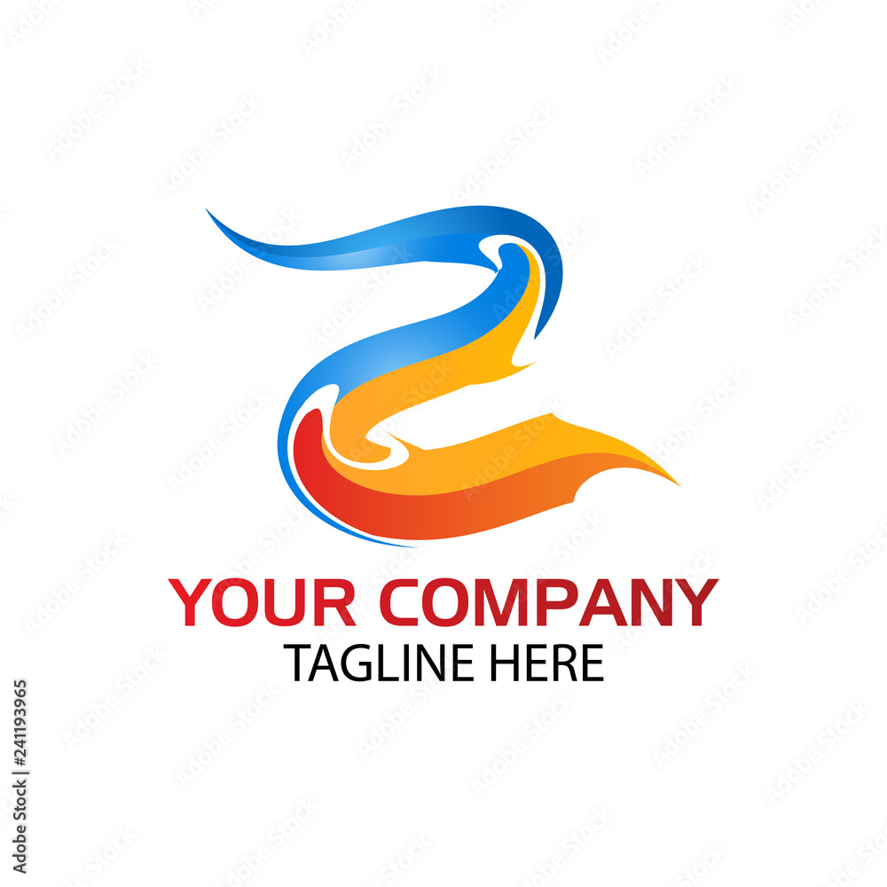 Fototapeta premium Colorful alphabet z logo. z logo stock template