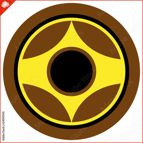Martial art colored simbol design. Karate original emblem.