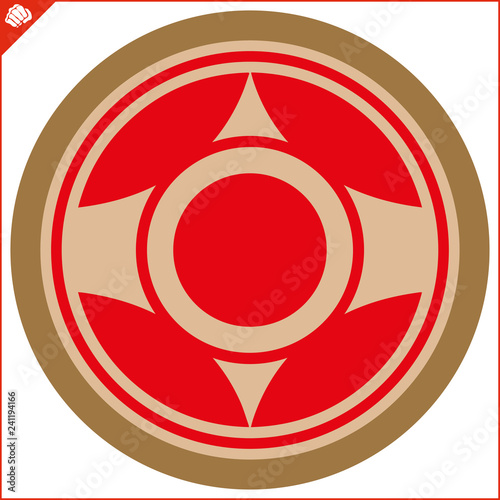 Martial art colored simbol design. Karate original emblem.