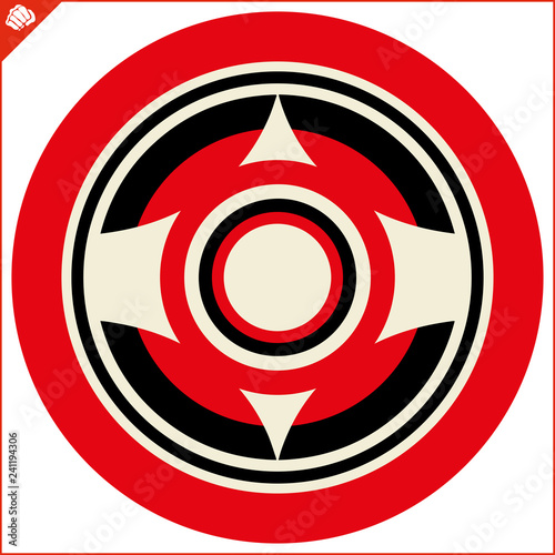 Martial art colored simbol design. Karate original emblem.