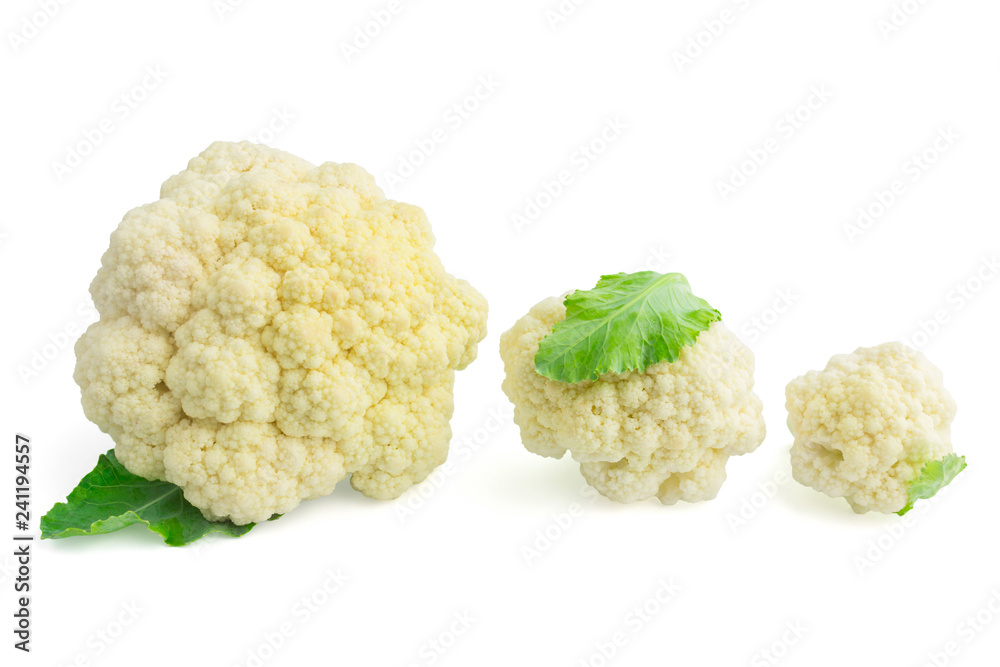 fresh cauliflower on white background fresh cauliflower on white background