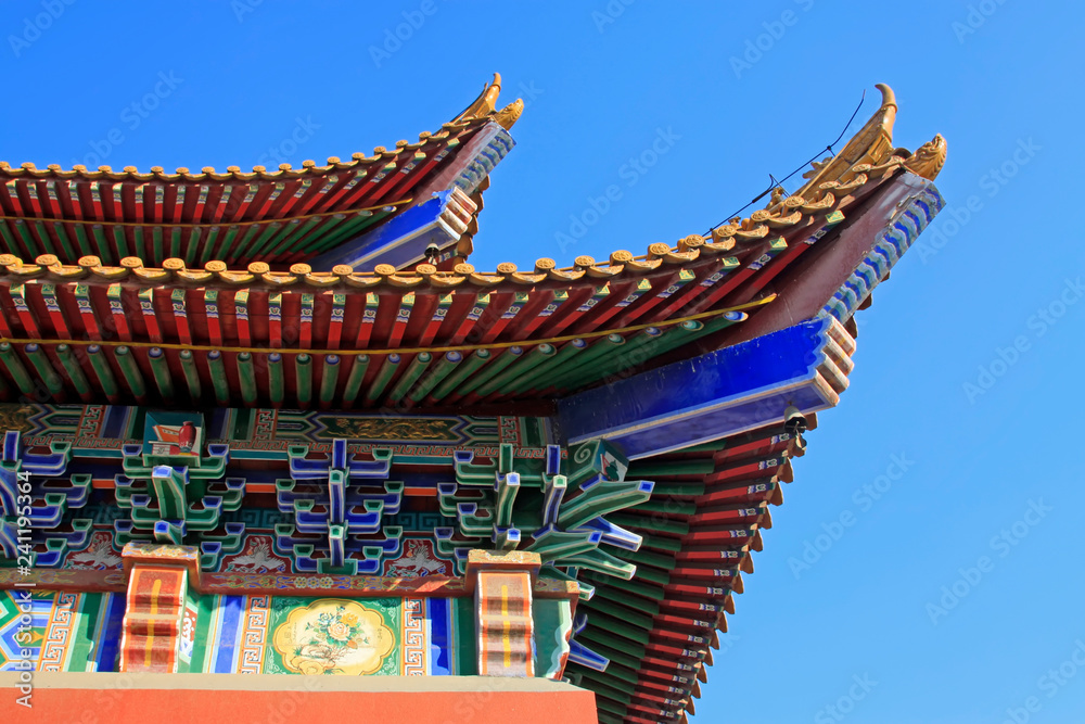 Naklejka premium eaves in a temple