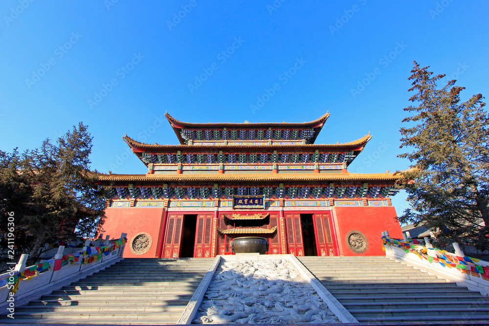 Goddess of mercy temple Building scenery, Hohhot city, Inner Mongolia autonomous region, China Goddess of mercy temple Building scenery, Hohhot city, Inner Mongolia autonomous region, China