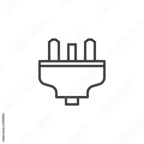 uk electric plug outline icon. linear style sign for mobile concept and web design. Electrical plug simple line vector icon. Symbol, logo illustration. Pixel perfect vector graphics