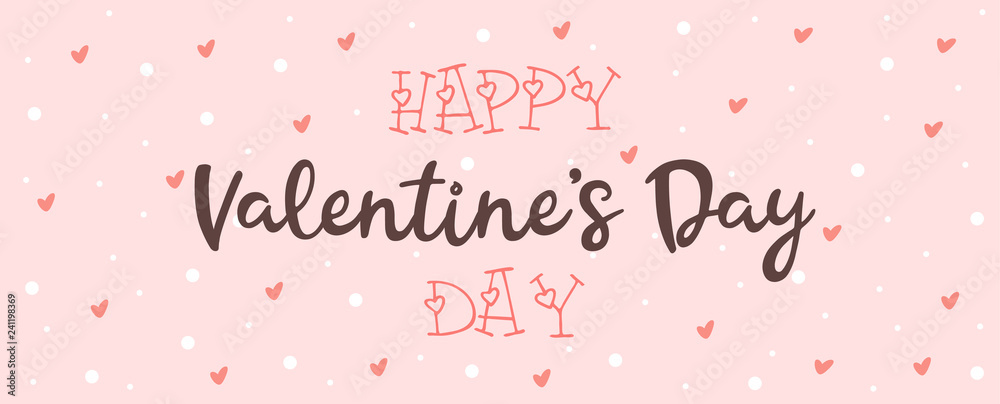 Greeting card with Valentine's day on a pink background