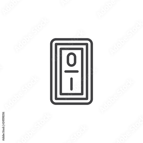 Power on switch button outline icon. linear style sign for mobile concept and web design. Electric switch simple line vector icon. Symbol, logo illustration. Pixel perfect vector graphics