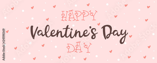 Greeting card with Valentine's day on a pink background © mk1ne