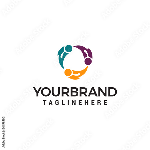 Social relationship community logo with circle template design