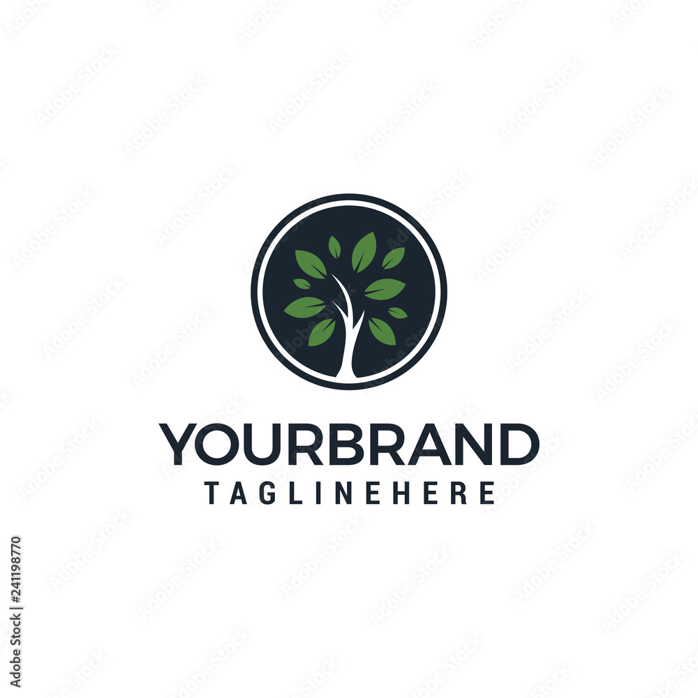 Tree Logo circle outline design vector template Tree Logo circle outline design vector template