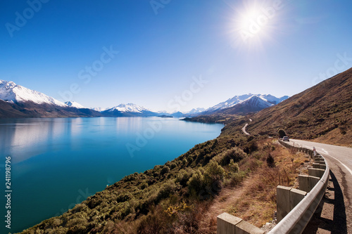 This stretch of road is very famous in New Zealand. It links Queenstown to Glenorchy. Along this road, one can enjoy beautiful scenery like river, mountain, and spectacular views.