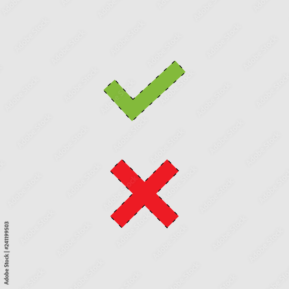 Obraz premium Right and Wrong vector