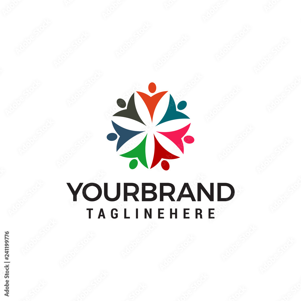 community people logo, People connect logo template design