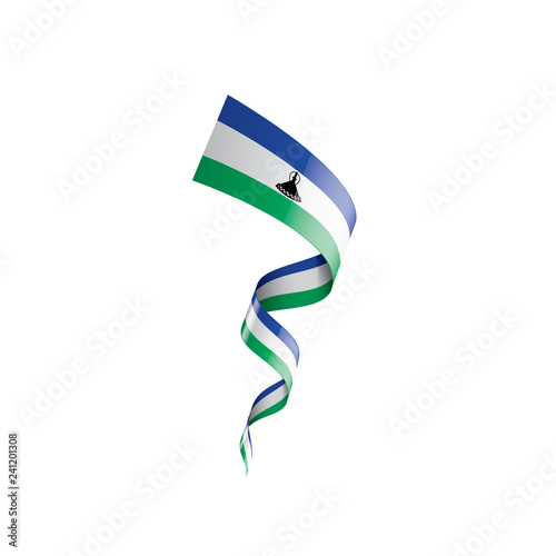 Lesotho flag  vector illustration on a white background