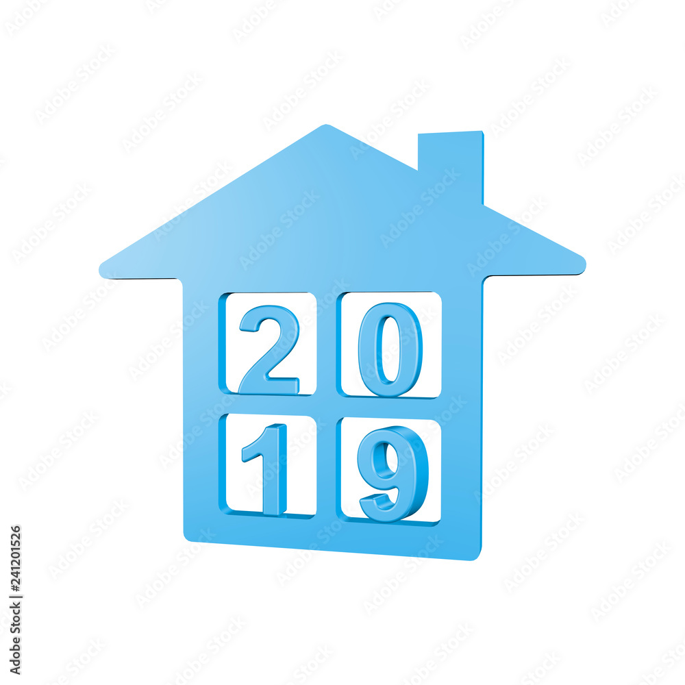 3D Illustration of 2019 real estate 3D Illustration of 2019 real estate